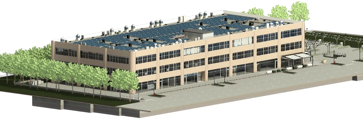 Modellazione BIM MEP  IMPIANTO FOTOLTAICO Centro Direzionale Archimede, S.Martino B.A., Vr